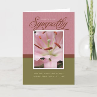 Cartão Sympathy Card