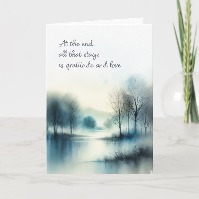 Cartão Sympathy Card "all that stays is gratitude & love" (Frente)