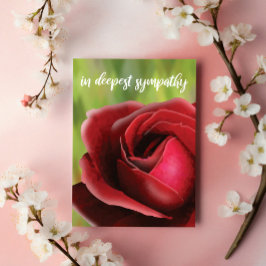 Cartão Sympathy Card: Deep Red Rose Customizeable