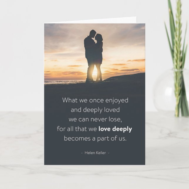 Cartão Sympathy Card "Deeply Loved" Condolence Wishes (Frente)