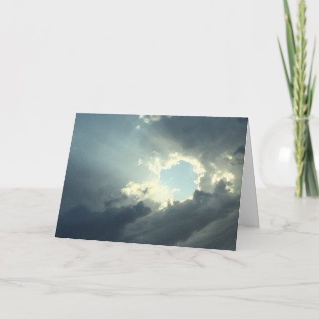 Cartão Sympathy card, photo , dark sky with beam shining (Frente)
