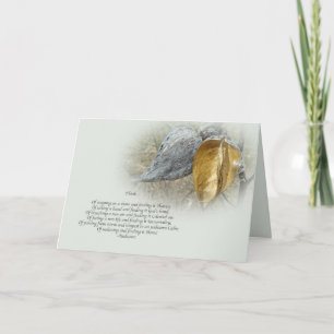 Cartão Sympathy Card - Poem and Milkweed Pods