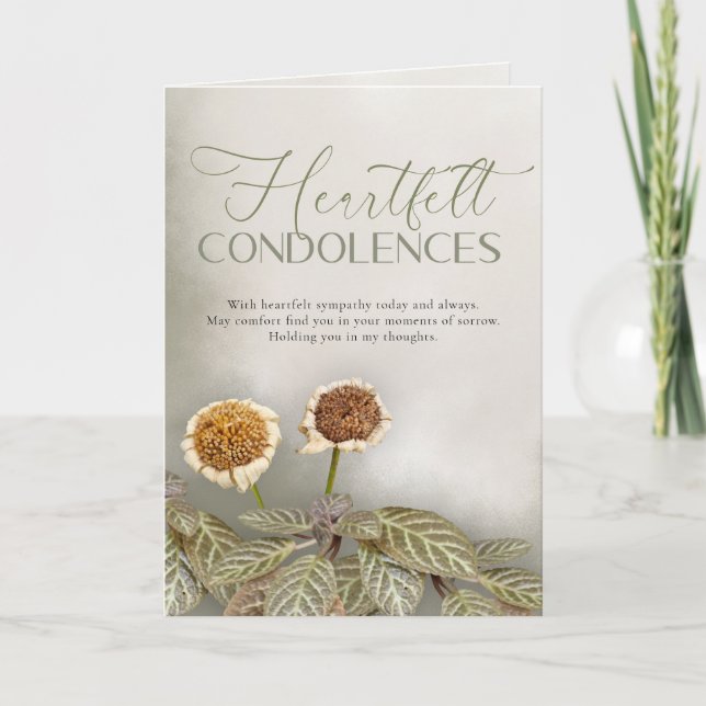 Cartão Sympathy Card with Customizable Message  (Frente)