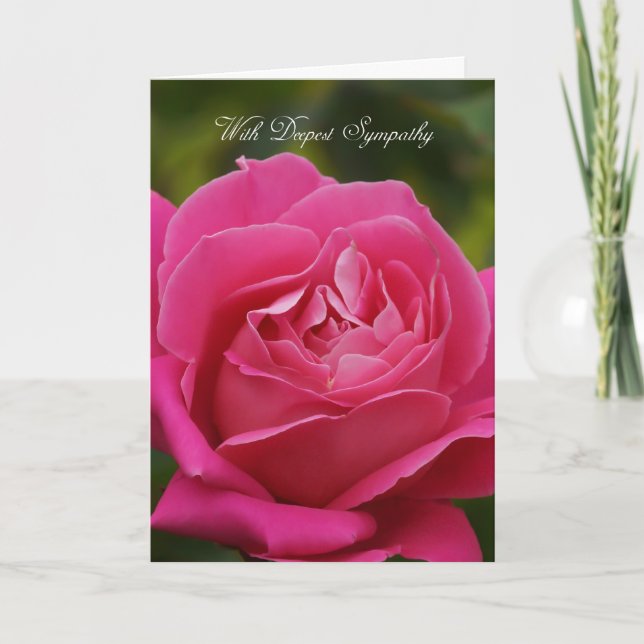 Cartão Sympathy Card With Pink Rose (Frente)