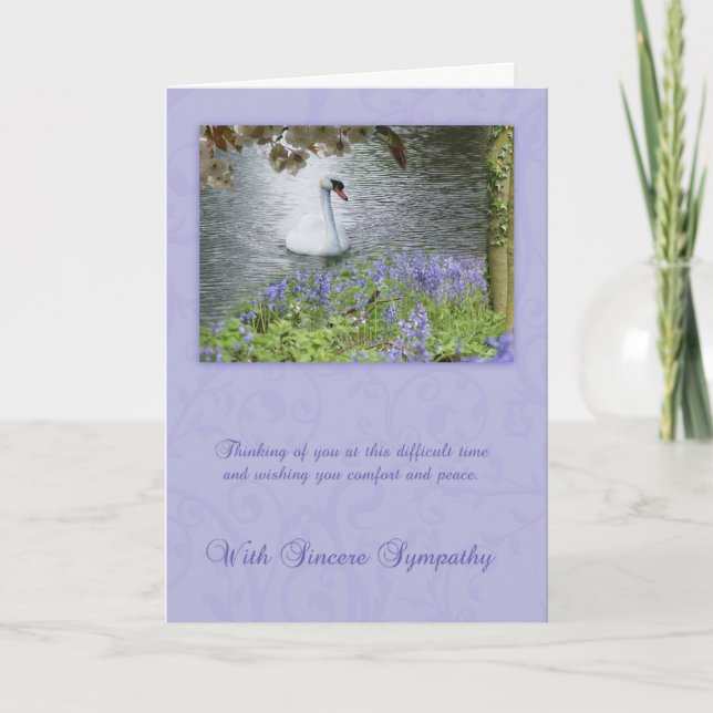 Cartão Sympathy Card With Swan And Woodland (Frente)