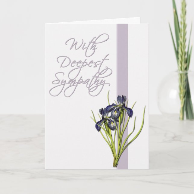Cartão Sympathy Card with Violet Iris (Frente)