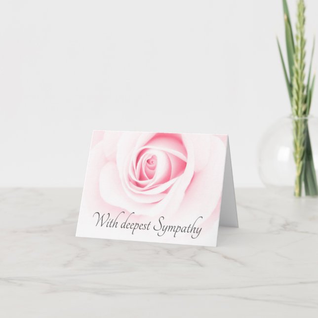 Cartão Sympathy cards with beautiful, pink rose (Frente)