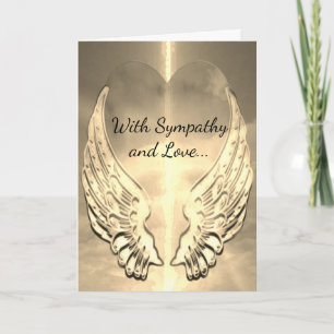 Cartão Sympathy Gold Heart and Angel Wings