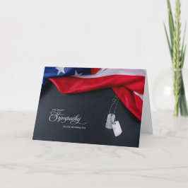 Cartão Sympathy Military Dog Tags and American Flag