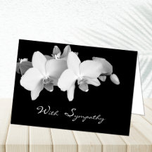Sympathy or Condolence Card -- Orchids