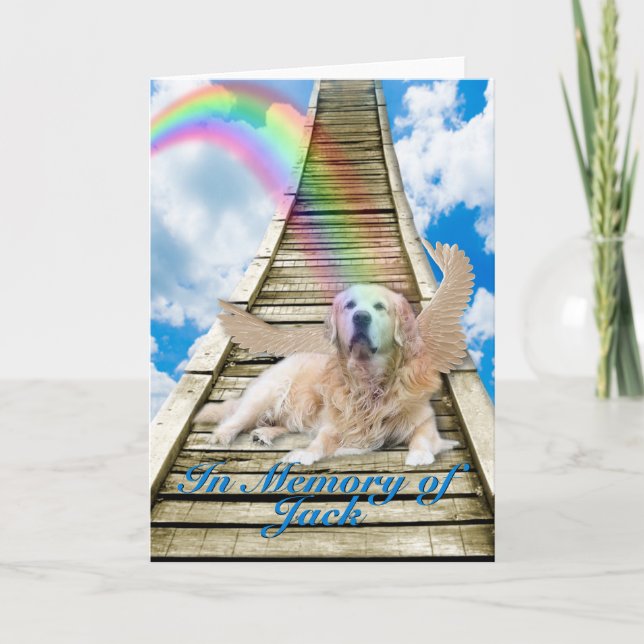 Cartão Sympathy - Rainbow Bridge - Golden Retriever (Frente)