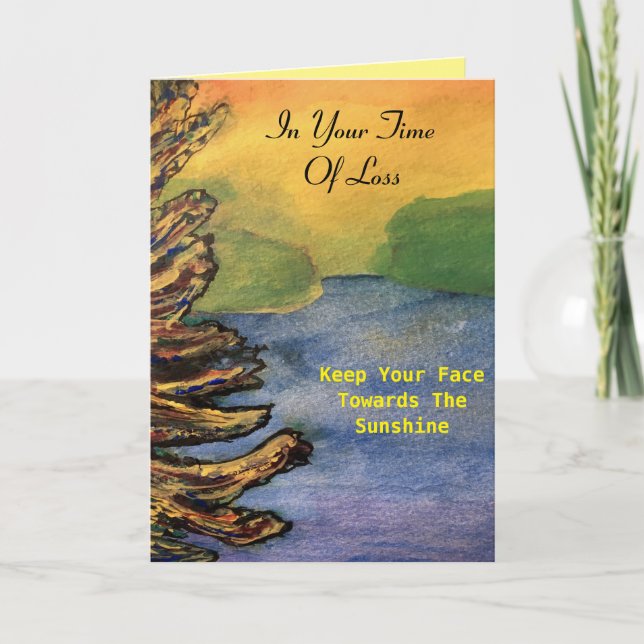 Cartão Sympathy Time Of Loss Sunshine Verse Lake Sunset (Frente)