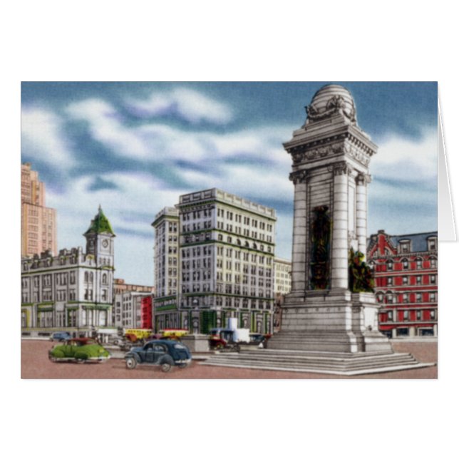 Cartão Syracuse New York Clinton Square (Frente Horizontal)