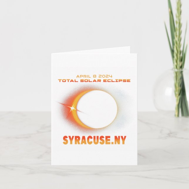 Cartão Syracuse New York Total Solar Eclipse 2024 (Frente)