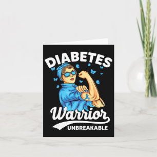 Cartão T1d Diabetes Guerreiro Ininterrupto Tipo 1 Diabete