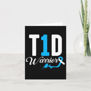 Cartão T1d Guerreiro Azul Fita Tipo Um Diabetes Diabetes