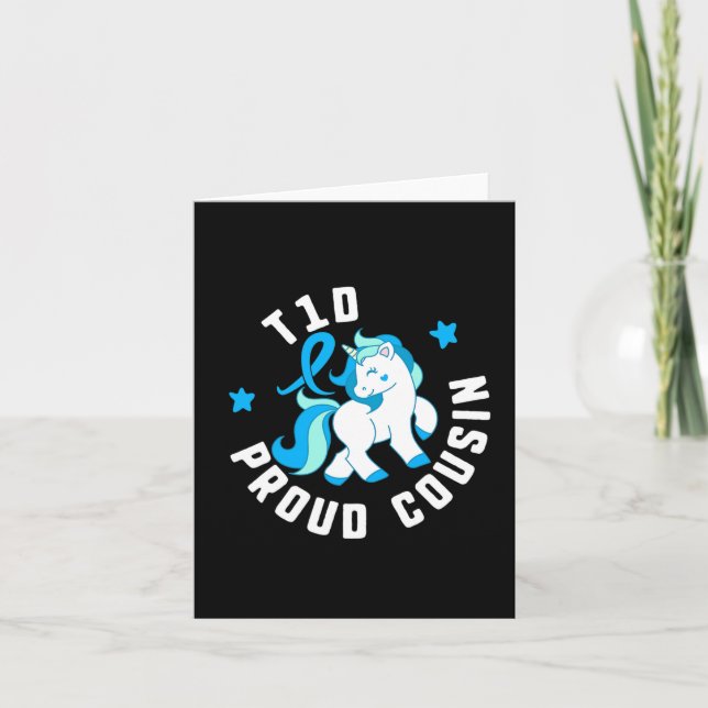 Cartão T1d Orgulhosa Cousin Diabetes T1 Sensibilização Cu (Frente)