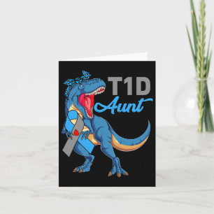 Cartão T1d Tia Tipo 1 Sensibilização Mês da Diabetes Dino