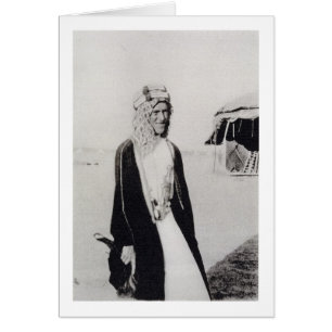 Cartão T. E. Lawrence no Vestido Árabe (foto da p.b.)
