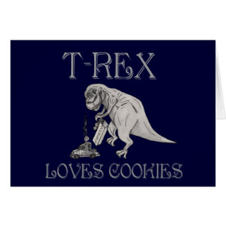 Cartão T-Rex ama biscoitos