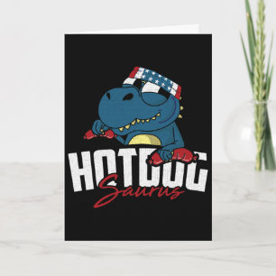 Cartão T-rex Cachorro-quente 4 De Julho T-rex Patriótico