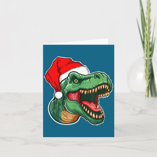 Cartão T-rex de Natal  (Frente)