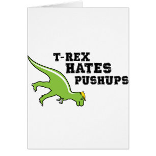 Cartão T-rex deia Pushups