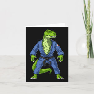 Cartão T-rex Dinossaur Jiu-jitsu Judo Ninja Artes Marciai