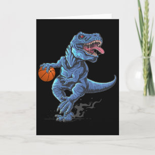 Cartão T-Rex Dinossauro Engraçado Jogando Amante de Sketl