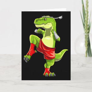 Cartão T-rex engraçado do Muay Thai - Boxe Tailandês