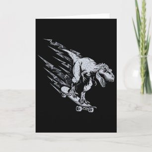 Cartão T-rex Feroz com Skate em Velocidade Relâmpago 