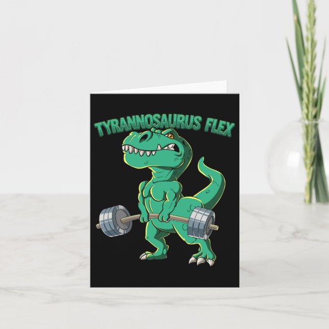 Cartão T-rex Gym Bodybuilding Tyrannosaurus Flex (Frente)