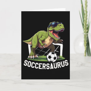 Cartão T-rex Jogando Futebol Dinosaur Futebol Jogador