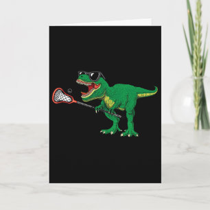 Cartão T Rex Lacrosse Dinosaur Lax Engraçado Meninos Time