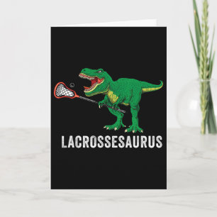 Cartão T Rex Lacrosse Dinosaur Lax Meninos Lacrosse Engra