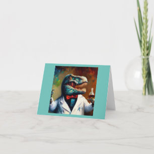 Cartão T Rex Mad Scientist