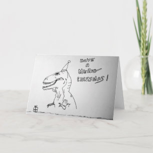 Cartão T Rex Odeia Abertura Apresenta Natal