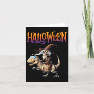 Cartão T-rex Skeleton Ride Halloween
