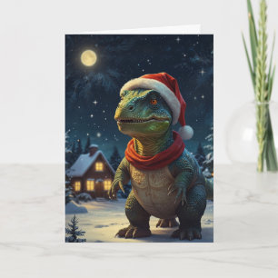 Cartão T-Rex Starry Night Dinossaur Texto Personalizado d