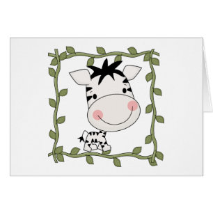 Cartão T-shirt e presentes da zebra do bebê