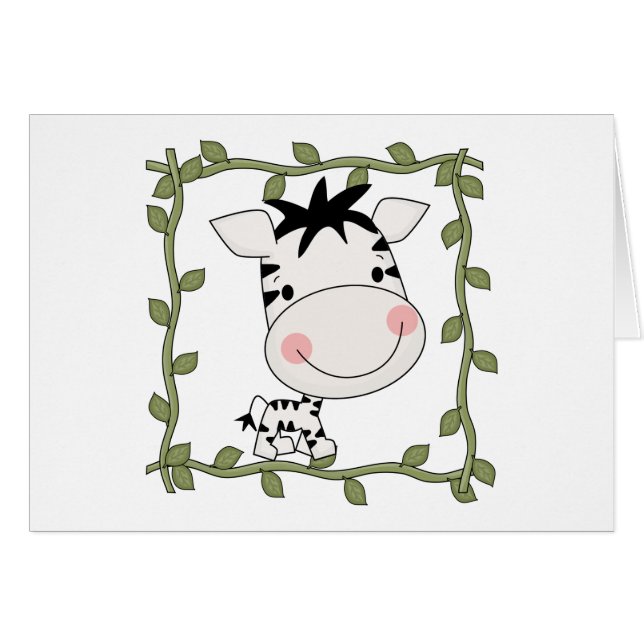 Cartão T-shirt e presentes da zebra do bebê (Frente Horizontal)