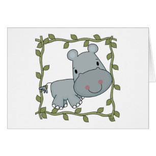 Cartão T-shirt e presentes do hipopótamo do bebê