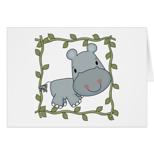 Cartão T-shirt e presentes do hipopótamo do bebê (Frente Horizontal)