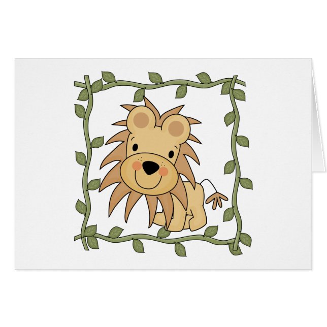 Cartão T-shirt e presentes do leão do bebê (Frente Horizontal)