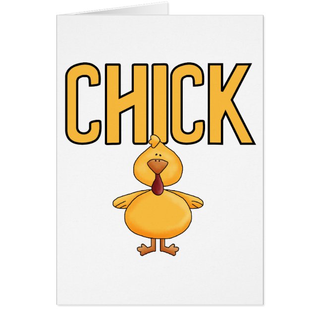 Cartão T-shirt e presentes do pintinho (Frente)