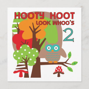 Cartão T-shirt e presentes do segundo aniversário da