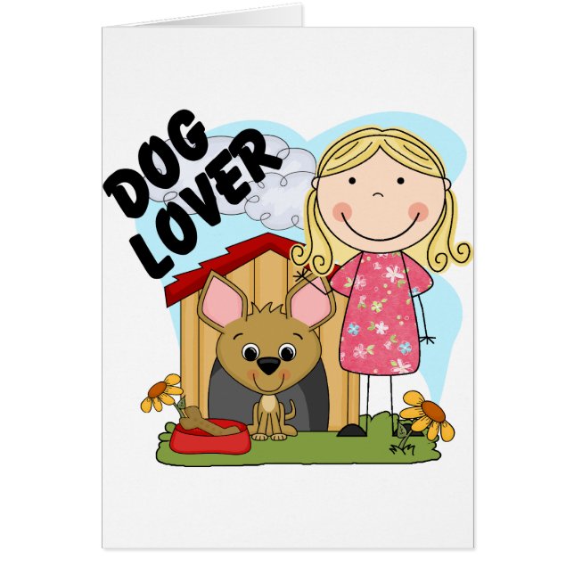 Cartão T-shirt e presentes louros da menina do amante do  (Frente)