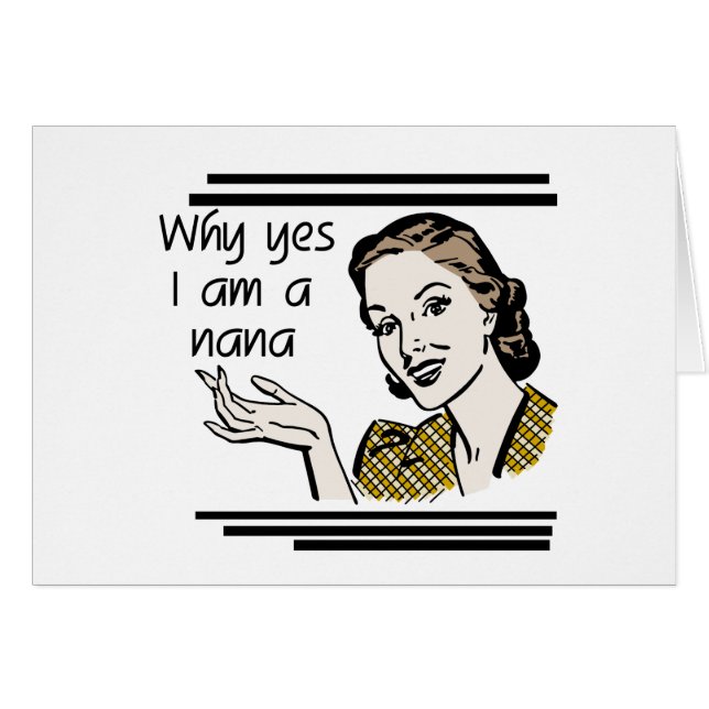 Cartão T-shirt retros e presentes de Nana (Frente Horizontal)