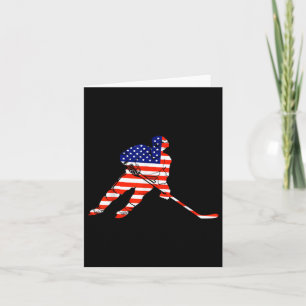Cartão T-shirt Usa da América Flag Ice Hockey Hóquei em G
