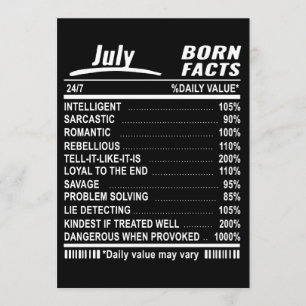 Cartão t-shirts de aniversário fatos de nascer de julho